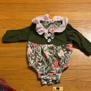 Floral Green and Pink Kids Bodysuit